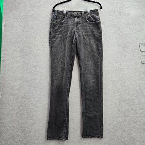 True Religion Women Jeans 20‎ Black Denim Back Pocket Logo Embroidery GENO Slim